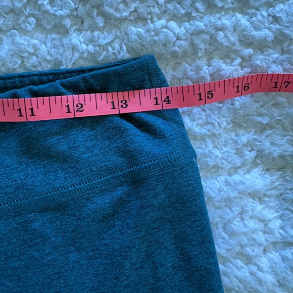 FLEO Teal Heathered Athletic Booty Shorts Size Med Gym Workout Crossfit Lifting - Picture 6 of 8